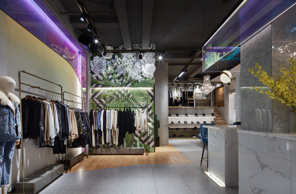 廣州展廳設(shè)計公司莆田左右高端女裝服裝店裝修設(shè)計