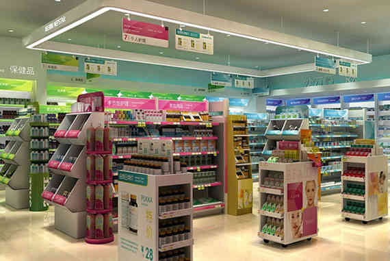 廣州展廳設計公司海王星辰終端形象藥店裝修設計